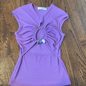 CHRISTOPHER ESBER Quartz Ruched Top in Amethyst